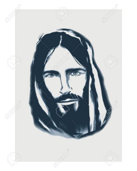 Hand Drawn Vector Illustration Or Drawing Of A Jesus Face Royalty