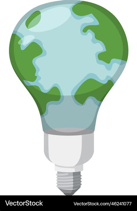 Light Bulb With A World Globe Royalty Free Vector Image