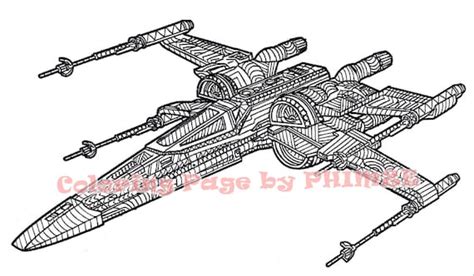 X-wing Starfighter Star Wars Star Wars Coloring page | Etsy