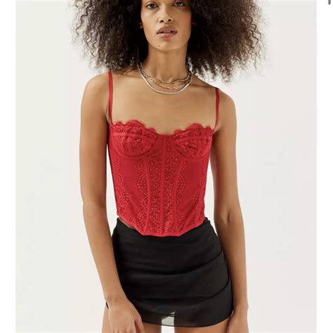 Urban Outfitters Women S Red Corset Depop