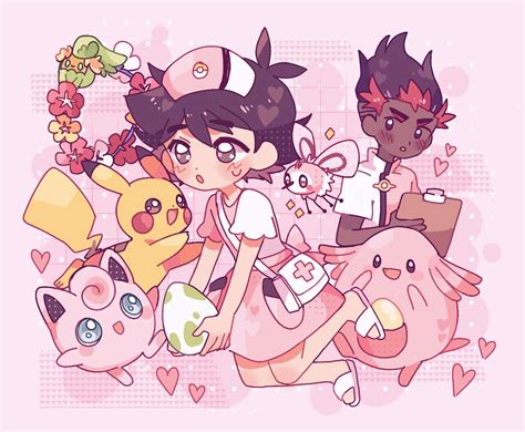 Pikachu Ash Ketchum Jigglypuff Kiawe Cutiefly And 3 More Pokemon And 2 More Drawn By