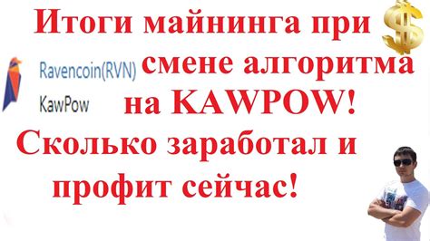 Итоги майнинга Ravencoin RVN при смене алгоритма на KAWPOW Сколько