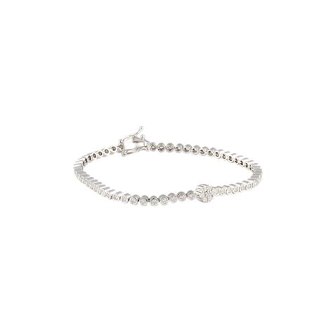 9ct White Gold 1 35ct Round Brilliant Cut Diamonds Tennis Bracelet