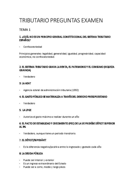 Tributario Preguntas Examen Pdf