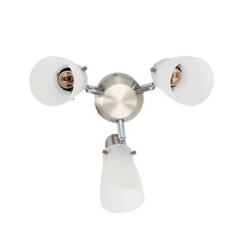 Veneto 3 Light Ceiling Fan Light Brushed Chrome