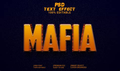 Mafia 3D Text Effect PSD File Graphic By Imamul0 Creative Fabrica