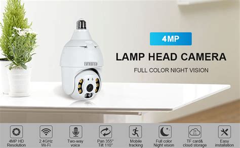 Amazon Eversecu K Mp Light Bulb Security Camera Inch Dome