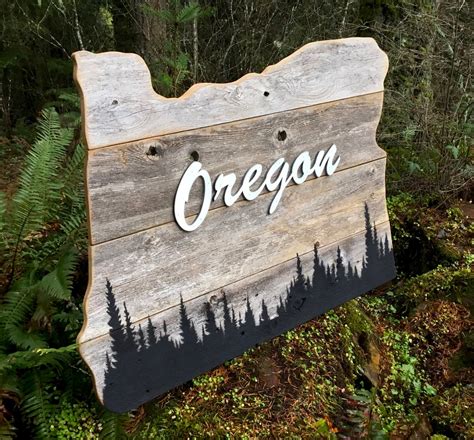 Large Oregon Sign Oregon State Decor State Wall Art Oregon Etsy