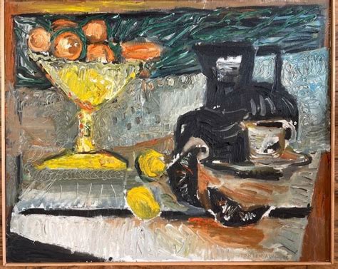 Joan Benn Ssar Nature Morte La Coupe Jaune Au Pichet Noir Et Aux