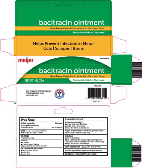 Meijer Distribution Inc Bacitracin Ointment Drug Facts