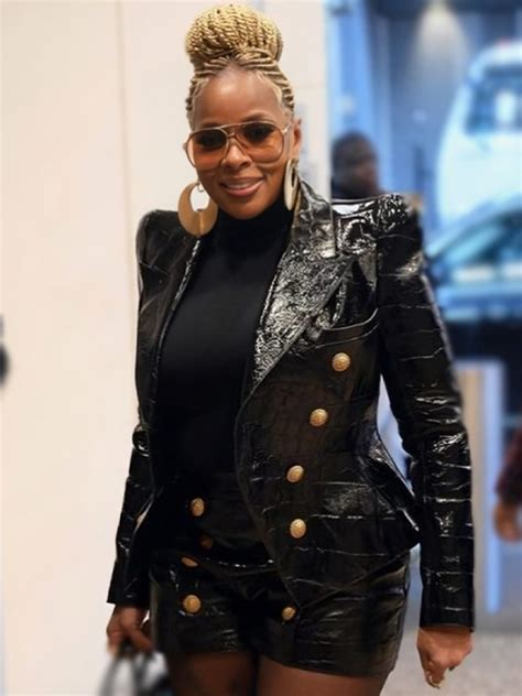 Shop Cbs Mornings Mary J Blige Black Leather Blazer