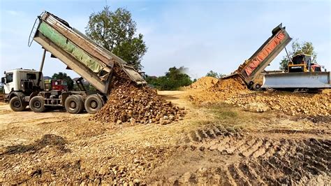 Update Project Land Filling Up By Bulldozer Shantui Pushing Soiled