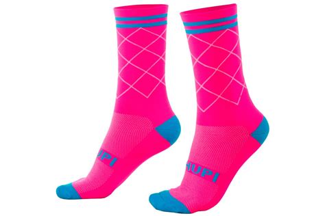 Meias Cano Alto Rosa Neon Hupi