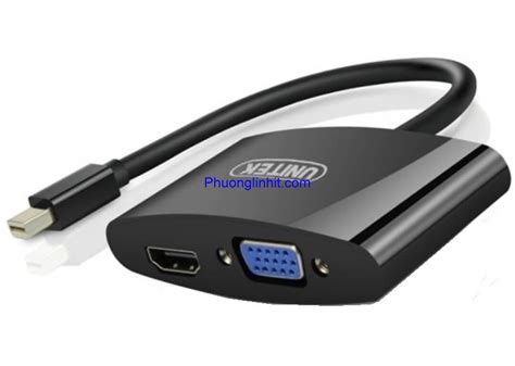 Cáp Mini DisplayPort sang VGA HDMI chính hãng Unitek Y 6328BK