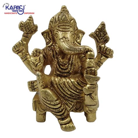 Ganpati Small Idol Small Ganesh Statues Kapasi Handicrafts