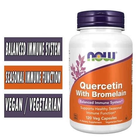 Quercetin With Bromelain NOW Balanced Immune System