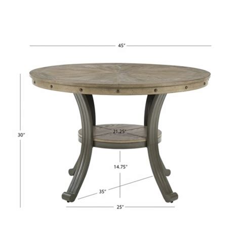 Linon Franklin Metal And Wood Round Dining Table In Pewter Ralphs