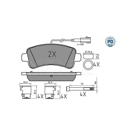 MEYLE BREMSENSET HINTEN BREMSSCHEIBEN Ø 280mm BELÄGE FÜR PEUGEOT