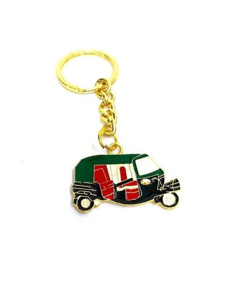 Auto Rickshaw Metal Keychains Indian Souvenir Gifts Utility For Keys