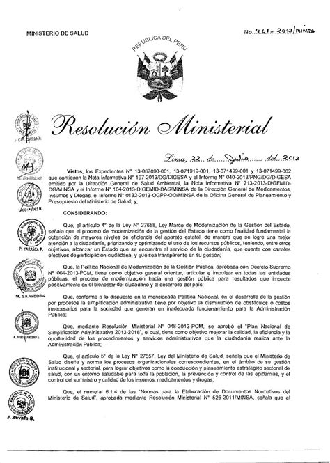 Aprueban Documento T Cnico Denominado Digemid Ministerio