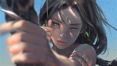 Wallpaper Women Fantasy Art Depth Of Field Anime Green Eyes WLOP