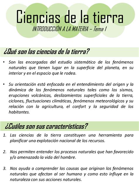 Solution Ciencias De La Tierra Introducci N A La Materia Tema