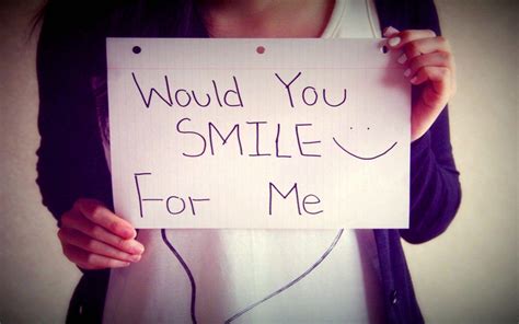 Download Would You Smile For Me Sign Wallpaper