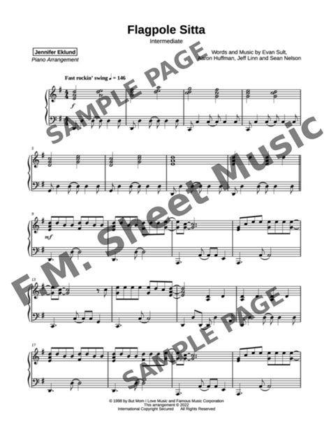 Flagpole Sitta (Intermediate Piano) By Harvey Danger - F.M. Sheet Music - Pop Arrangements by ...