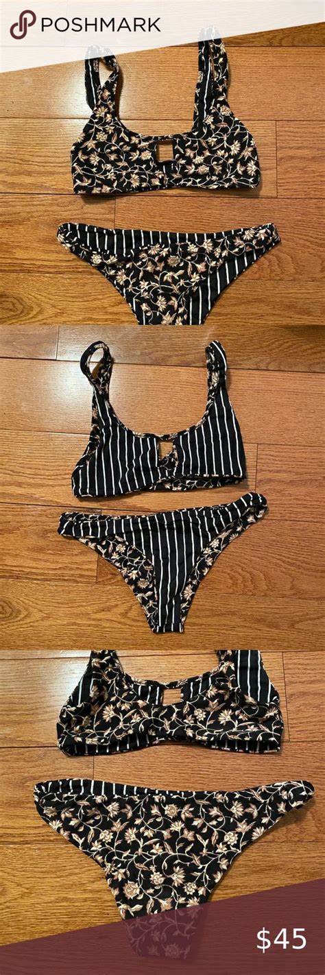 Reversible Striped Floral Bikini Set Floral Bikini Set Bikinis