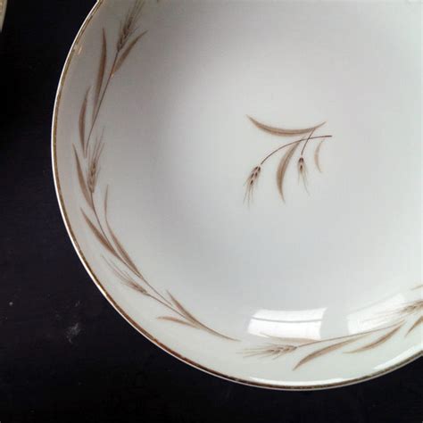 vintage wheat pattern dessert bowls fine china  japan set