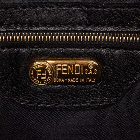 Vintage Authentic Fendi Black Leather Shoulder Bag Italy Medium At 1stdibs