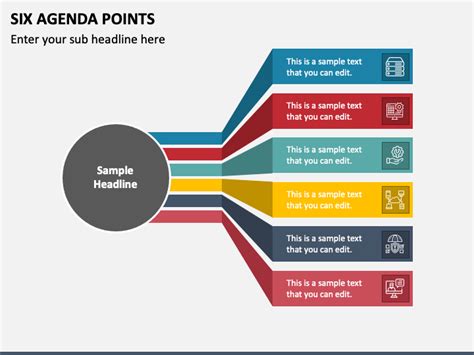 Six Agenda Points PowerPoint Presentation Slides - PPT Template