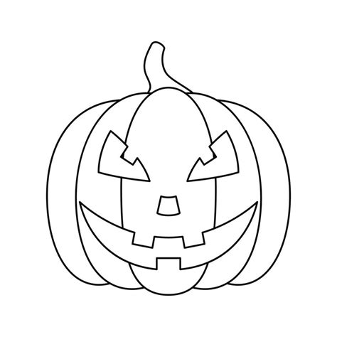 Coloring page with Halloween Pumpkin for kids 11083345 Vector Art at ...