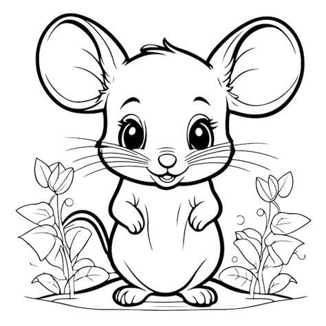 Premium Vector | Cute rat line art sketch vector