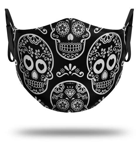 Masque Crâne Mexicain Noir Et Blanc Tatouage papillon