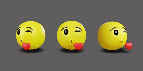 Emoji Yellow Face And Emotion Facial Expression With Clipping Path 3d