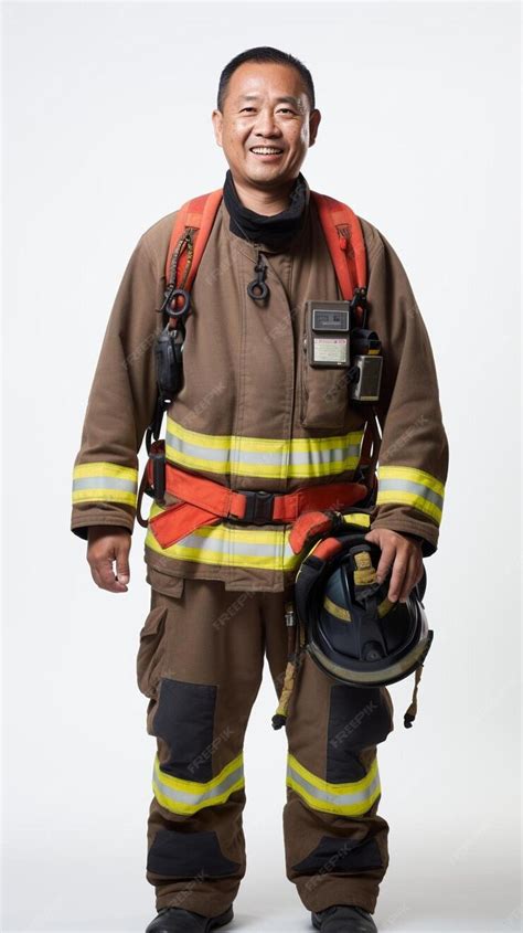 Premium Photo | A firefighter wearing a firefighter uniform and a ...