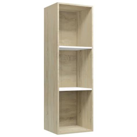 Vidaxl Book Cabinet Tv Stand White And Sonoma Oak X X