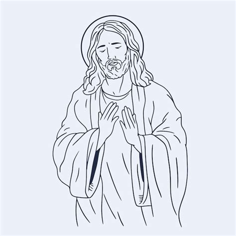 Free Vector Hand Drawn Jesus Drawing Illustration