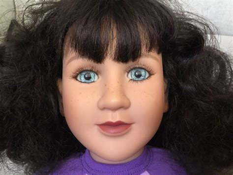 My Twinn Doll 23 Dark Wavy Hair Freckles Blue Eyes Poseable With Box