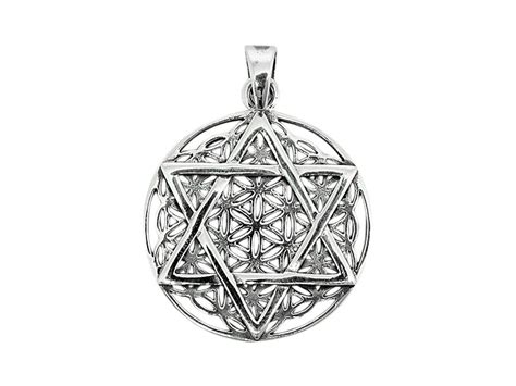 Blume Des Lebens Hexagramm Anh Nger Amulett Er Sterling Silber