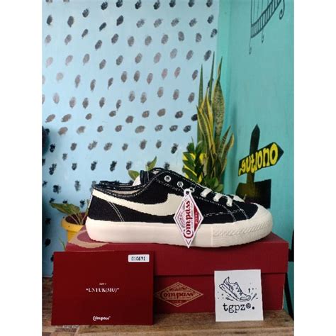 Jual Compass Gazelle Low Black White Shopee Indonesia