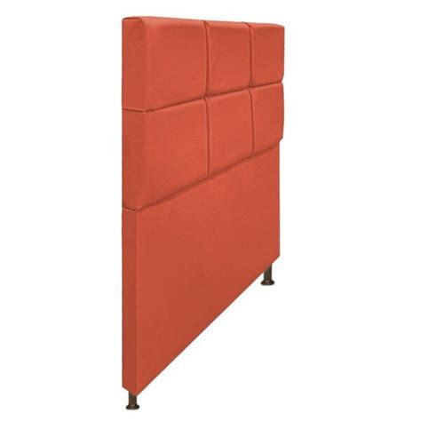 Cabeceira Estofada Damares 100 cm Solteiro Botonê Suede Terracota