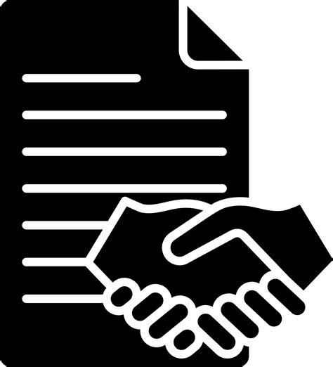 Agreement Paper Icon In Black And White Color Vector Art At