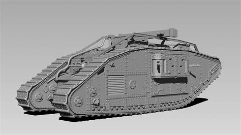 British Mark V Female Heavy Tank Model Kit 3D Printed at 1/72th 1/56 ...