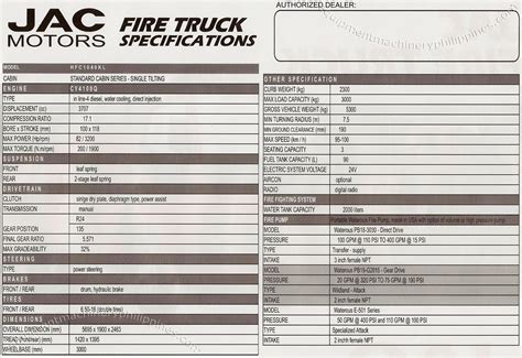 Fire Truck Specifications Philippines