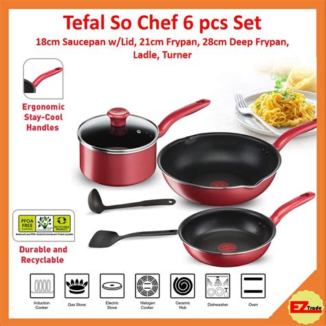 Tefal So Chef Pcs Set G S Cm Saucepan With Lid Cm Frypan