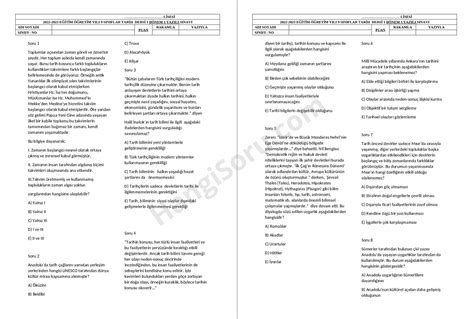 9 Sınıf Tarih 1 Dönem 1 Yazılı Soruları ve Cevapları 2022 2023 HangiSoru