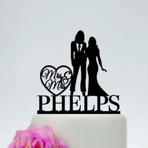 Mrs And Mrs Wedding Cake Topper Same Sex Cake Topper Lesbian Cake Topper Lesbian Couple Lesbian
