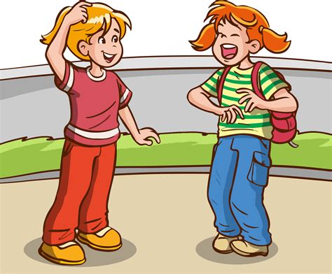 Cartoon kids talking to each other. Vector illustration 21611258 Vector Art at Vecteezy